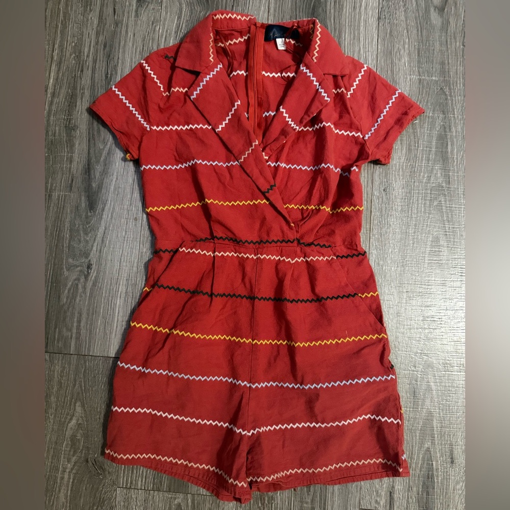 Burnt Orange Retro Romper